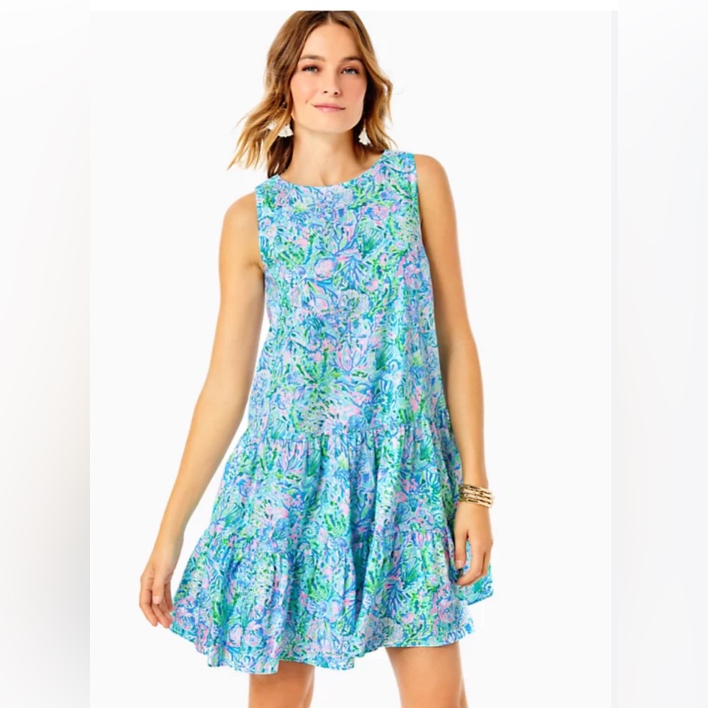 Lilly Pulitzer Trina Dress Surf Blue Soleil it On Me S NWT